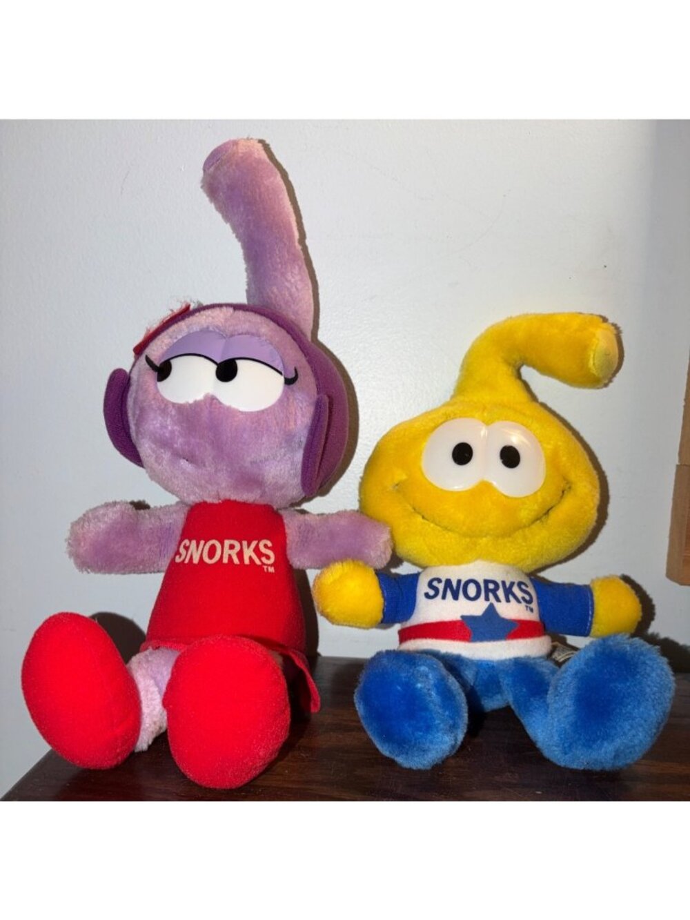 VTG Snorks Plush Set Allstar & Casey 1980s Cartoon Collectibles Applause Brand